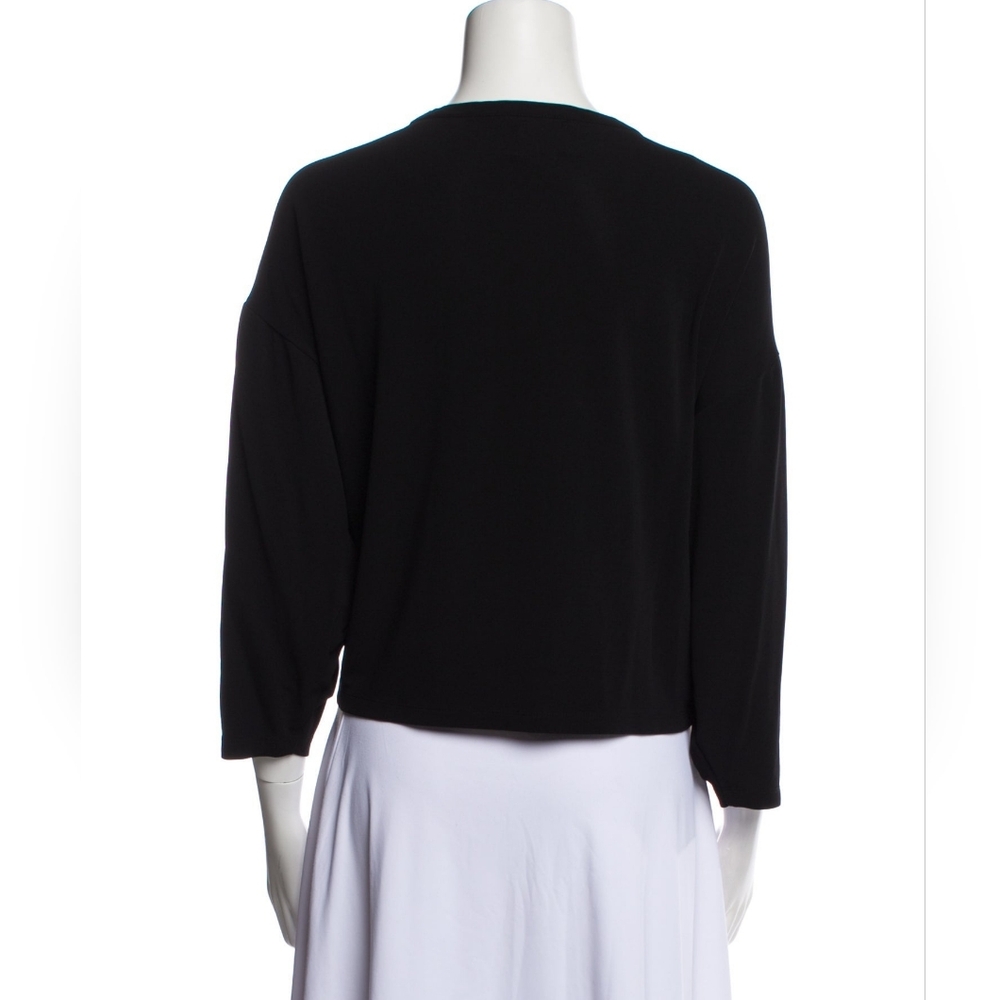 Khaite Black Three Quarter Sleeve Top Bateau Neckline Light Knitwear Sweater - Picture 4 of 4